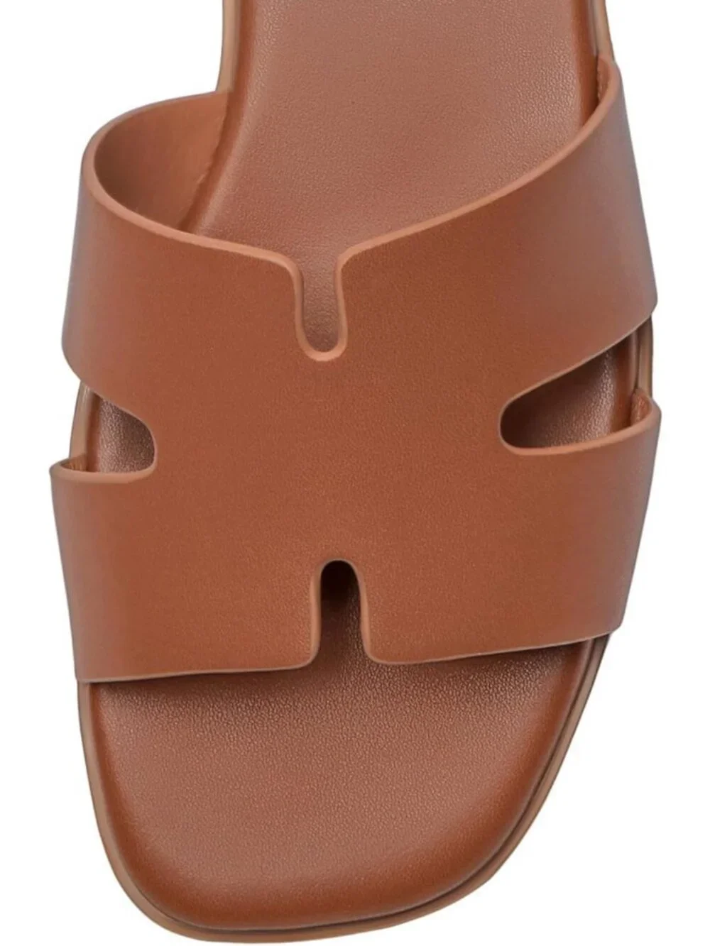 Stylish Women's Flat Slide Sandals - Comfortable Leather Slip-On for Dressy